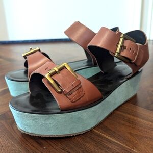 Pour La Victoire cognac Caltha platform sandal 9.5